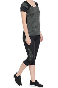 Gym Sports Active-wear Top with Capri