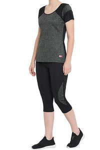 Gym Sports Active-wear Top with Capri