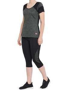 Gym Sports Active wear Top with Capri-Purple