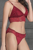 Load image into Gallery viewer, Lace Non Padded Non Wired Bralette &amp; Low-Waist Bikini